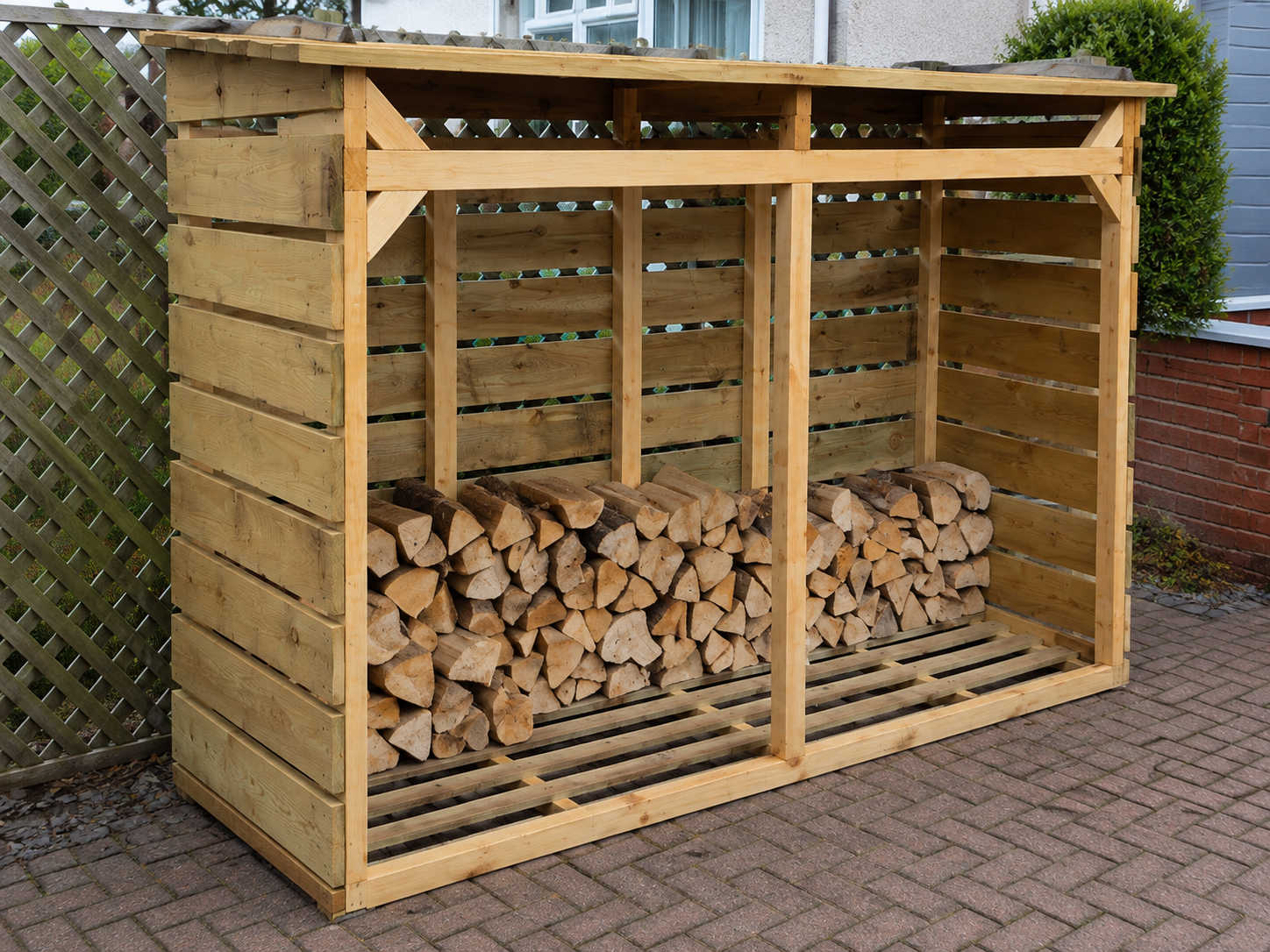 Bespoke timber log store built by JD Property Maintenance